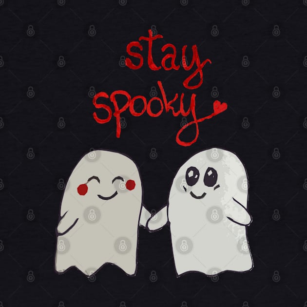 Stay spooky cute ghosts couple by BoogieCreates